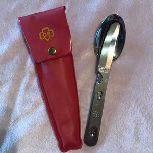 Vintage Girl Scout interlocking spoon,fork and knife set